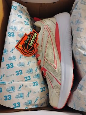 Lightweight Women's Athletic Sneaker in Cream & Coral
